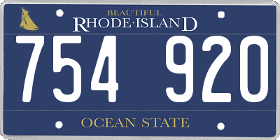 RI license plate 754920