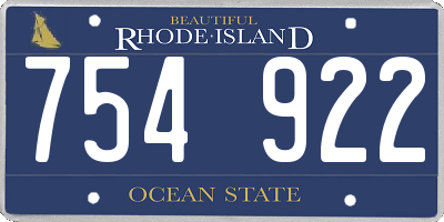RI license plate 754922