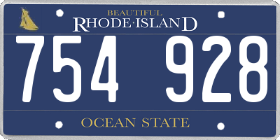 RI license plate 754928