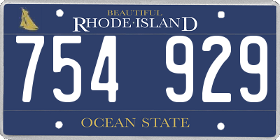 RI license plate 754929