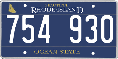 RI license plate 754930
