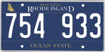 RI license plate 754933