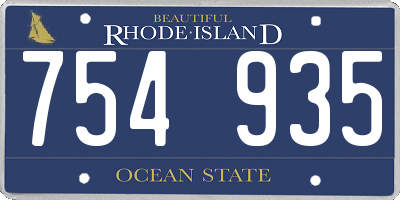 RI license plate 754935