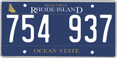 RI license plate 754937