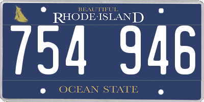 RI license plate 754946