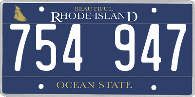 RI license plate 754947