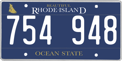 RI license plate 754948