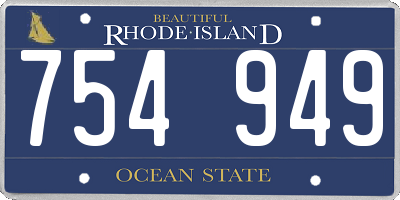 RI license plate 754949