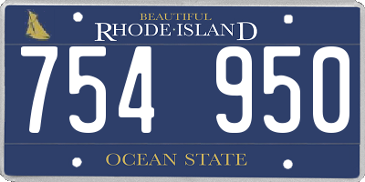 RI license plate 754950