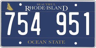 RI license plate 754951