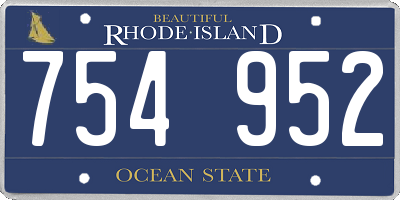 RI license plate 754952