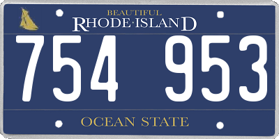 RI license plate 754953