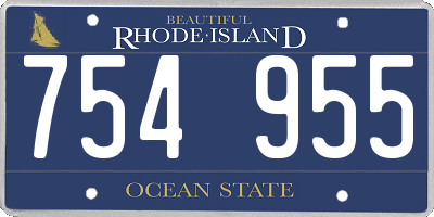 RI license plate 754955