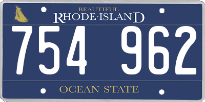 RI license plate 754962