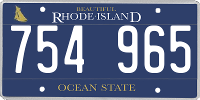 RI license plate 754965