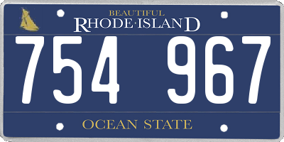 RI license plate 754967