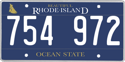 RI license plate 754972
