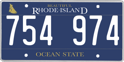 RI license plate 754974
