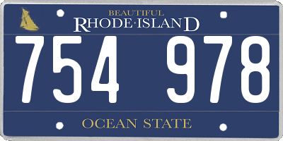 RI license plate 754978