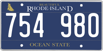 RI license plate 754980