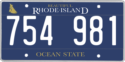 RI license plate 754981