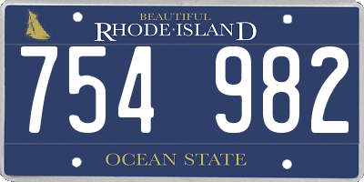 RI license plate 754982
