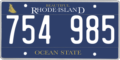RI license plate 754985