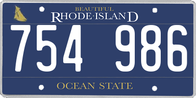 RI license plate 754986