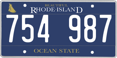 RI license plate 754987