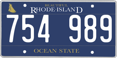 RI license plate 754989