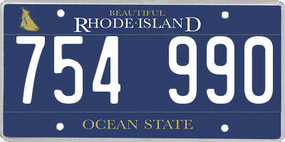 RI license plate 754990