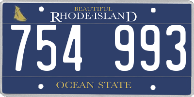RI license plate 754993