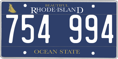 RI license plate 754994