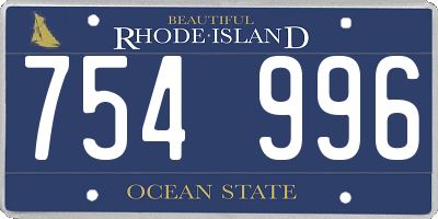 RI license plate 754996
