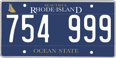 RI license plate 754999
