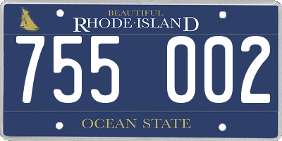 RI license plate 755002