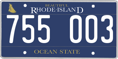 RI license plate 755003