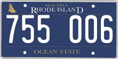 RI license plate 755006