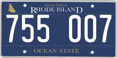 RI license plate 755007