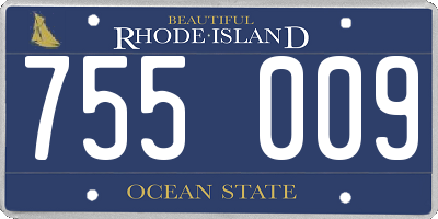 RI license plate 755009
