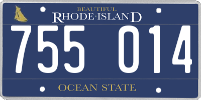 RI license plate 755014