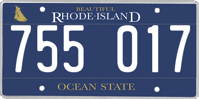 RI license plate 755017