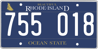 RI license plate 755018