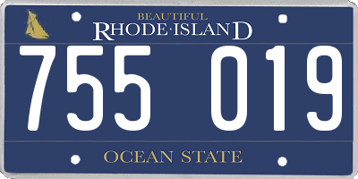 RI license plate 755019