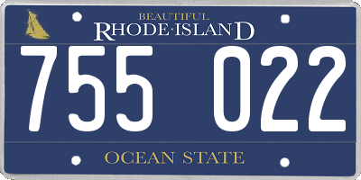 RI license plate 755022