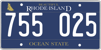 RI license plate 755025