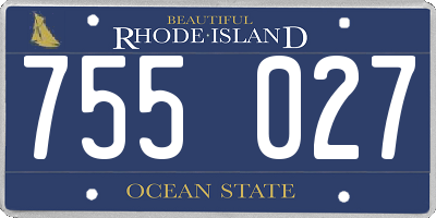 RI license plate 755027