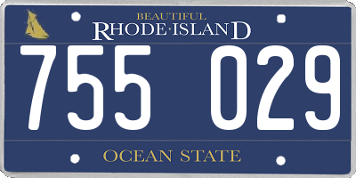 RI license plate 755029