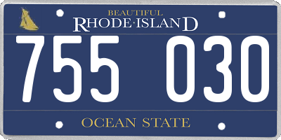 RI license plate 755030