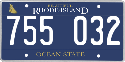 RI license plate 755032